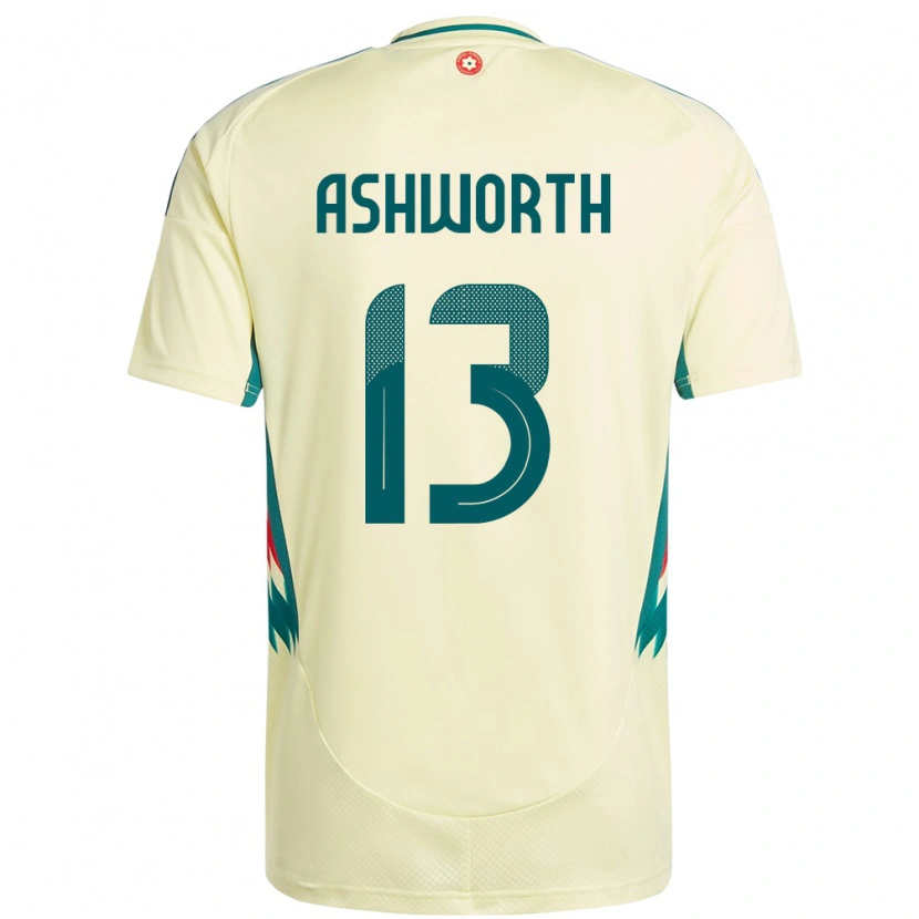 DanxenレディースウェールズFin Ashworth#13ベージュイエローアウェイシャツ24-26ジャージーユニフォーム