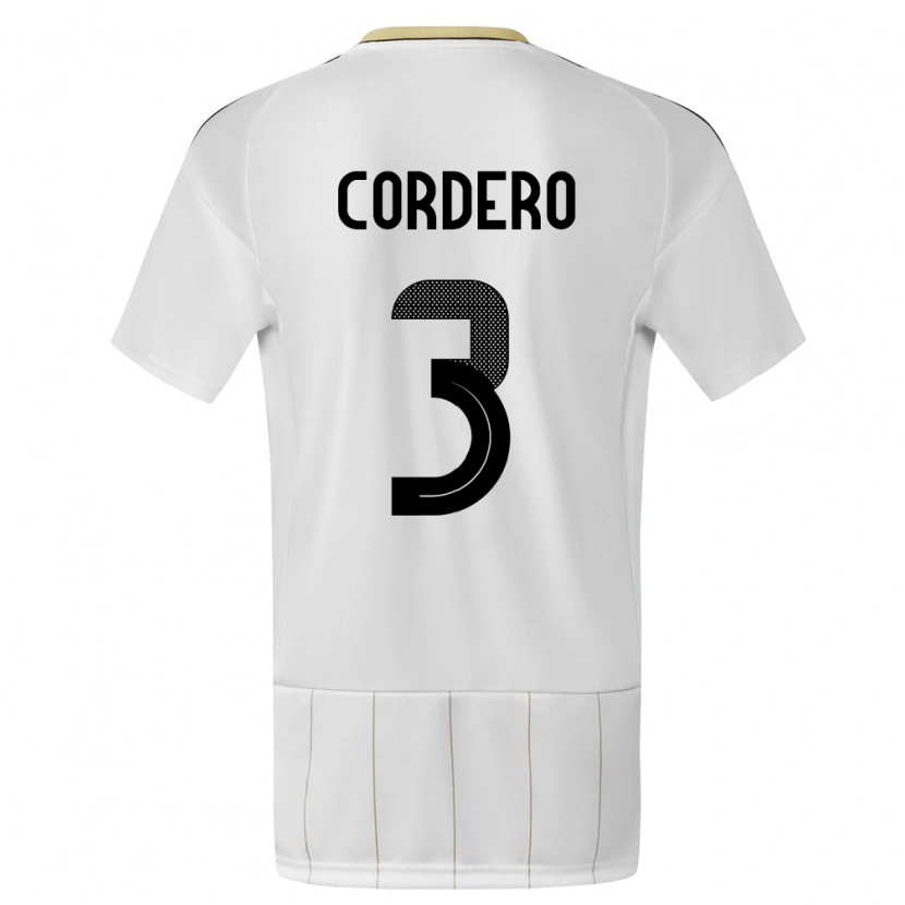 DanxenレディースコスタリカThiago Cordero#3白アウェイシャツ24-26ジャージーユニフォーム