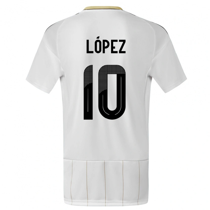 DanxenレディースコスタリカSebastián López#10白アウェイシャツ24-26ジャージーユニフォーム