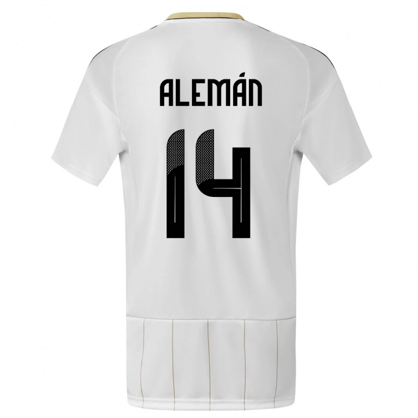DanxenレディースコスタリカJeremy Alemán#14白アウェイシャツ24-26ジャージーユニフォーム
