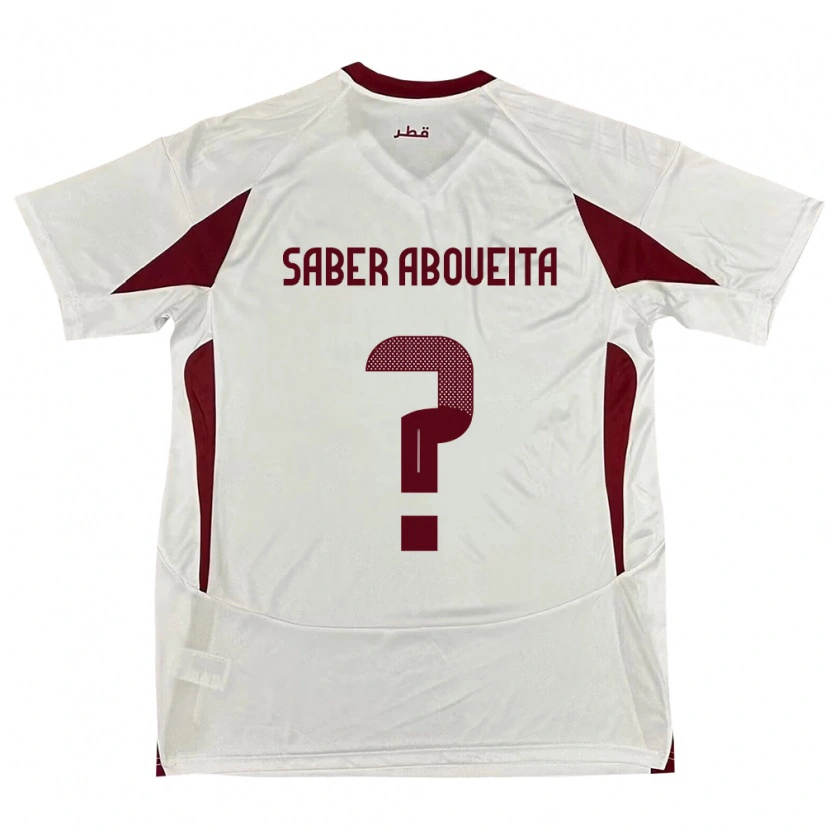 DanxenレディースカタールAhmed Saber Aboueita#0ホワイトアウェイシャツ24-26ジャージーユニフォーム