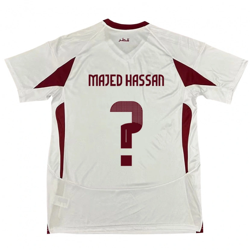 DanxenレディースカタールMalik Majed Hassan#0ホワイトアウェイシャツ24-26ジャージーユニフォーム