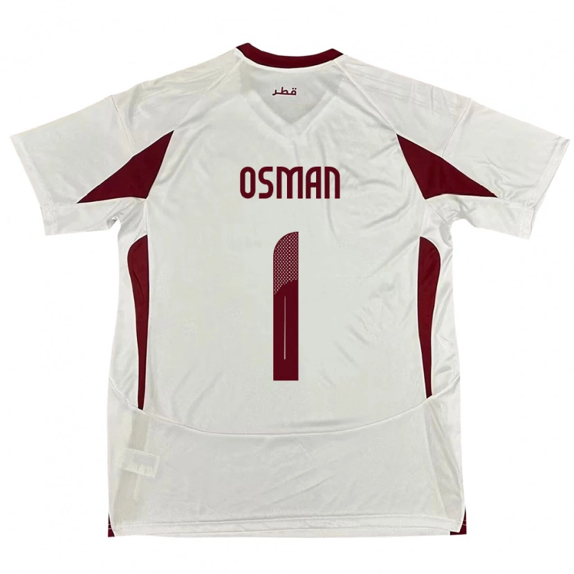 DanxenレディースカタールAbubaker Osman#1ホワイトアウェイシャツ24-26ジャージーユニフォーム