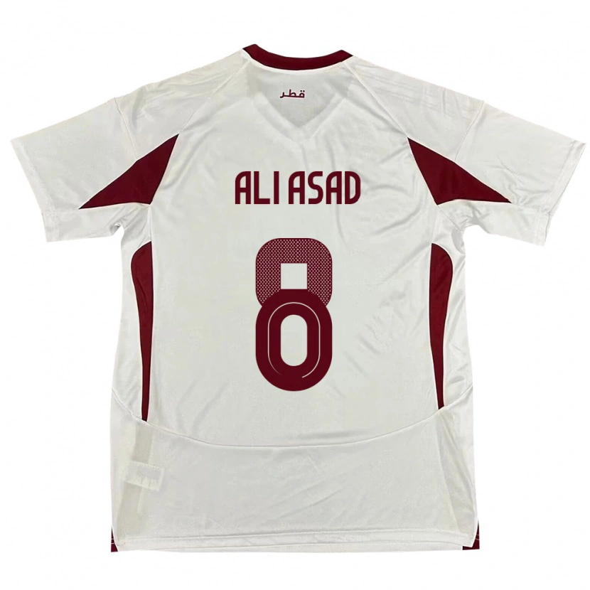 DanxenレディースカタールAli Asad#8ホワイトアウェイシャツ24-26ジャージーユニフォーム