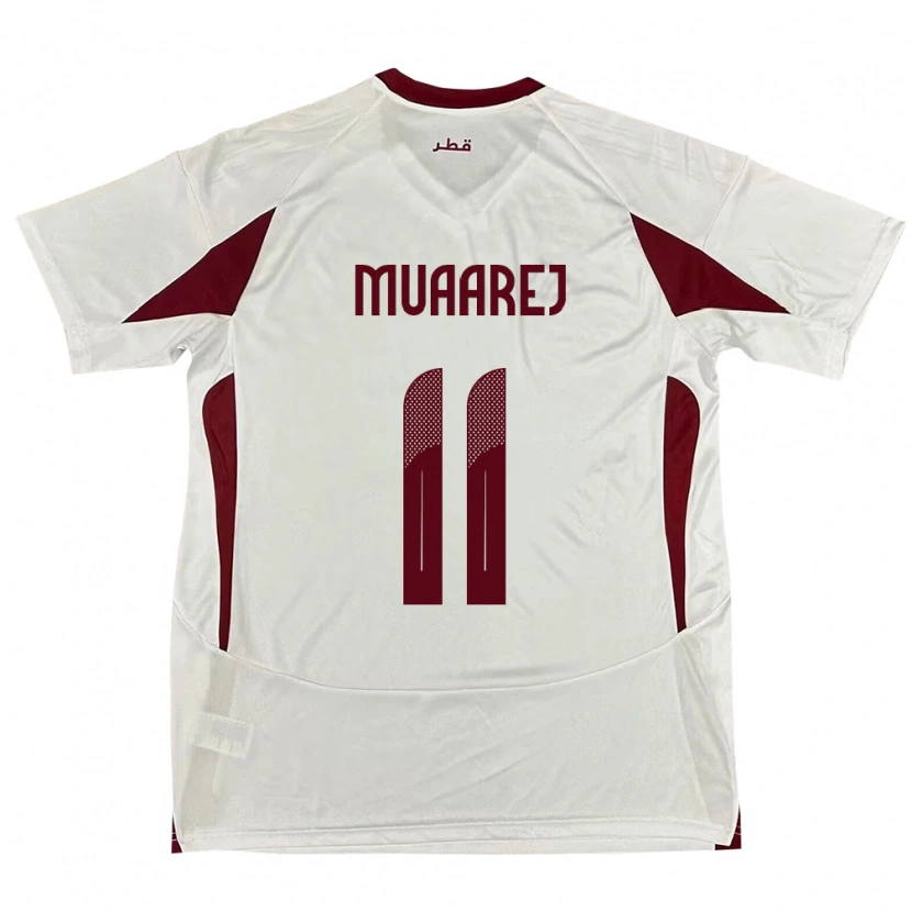DanxenレディースカタールMooza Muaarej#11ホワイトアウェイシャツ24-26ジャージーユニフォーム