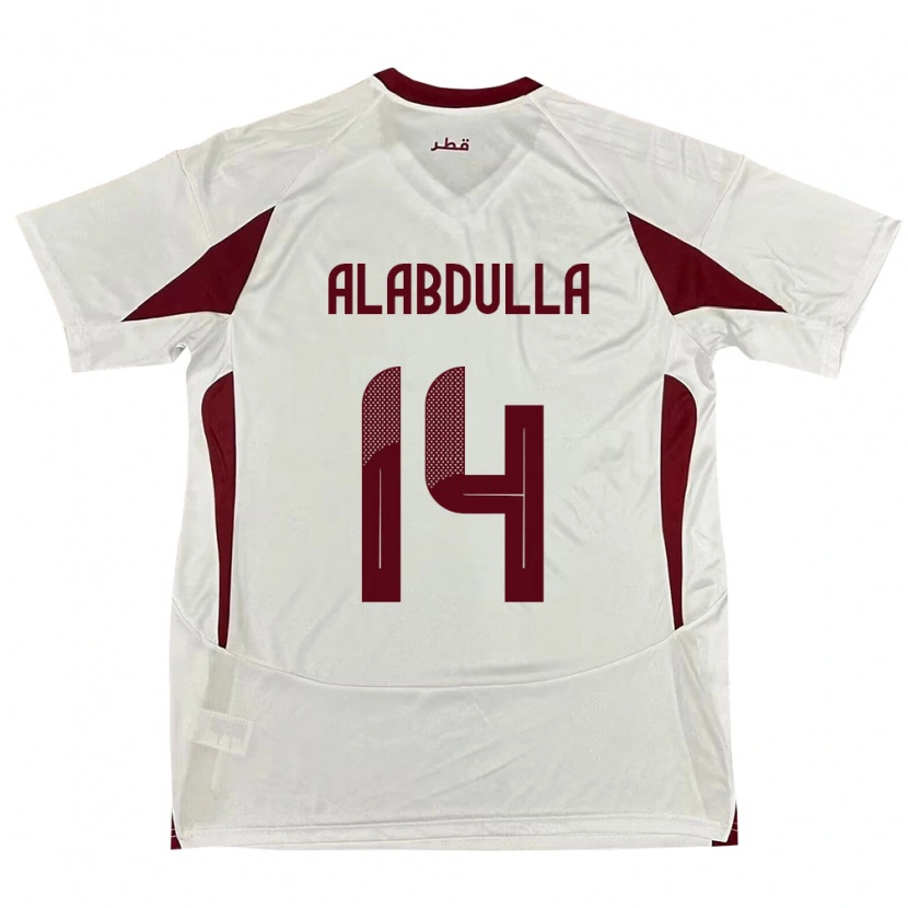 DanxenレディースカタールMoudhi Alabdulla#14ホワイトアウェイシャツ24-26ジャージーユニフォーム
