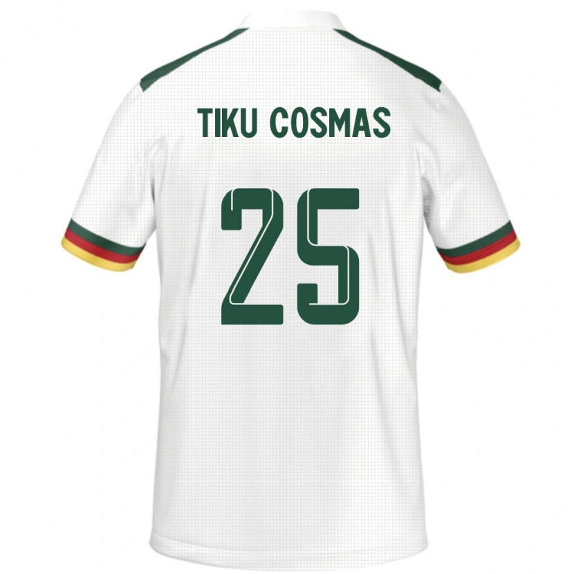 DanxenレディースカメルーンAyuck Tiku Cosmas#25ホワイトアウェイシャツ24-26ジャージーユニフォーム