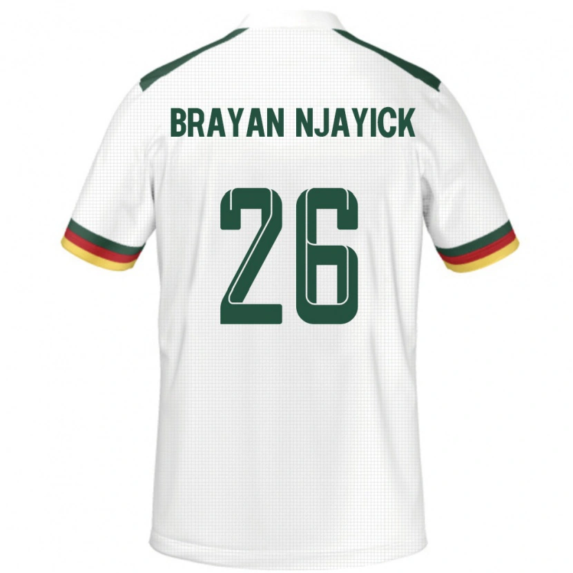 DanxenレディースカメルーンFils Brayan Njayick#26ホワイトアウェイシャツ24-26ジャージーユニフォーム