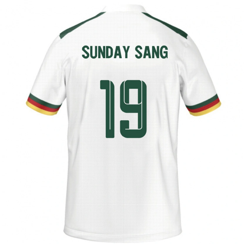 DanxenレディースカメルーンJunior Sunday Sang#19ホワイトアウェイシャツ24-26ジャージーユニフォーム