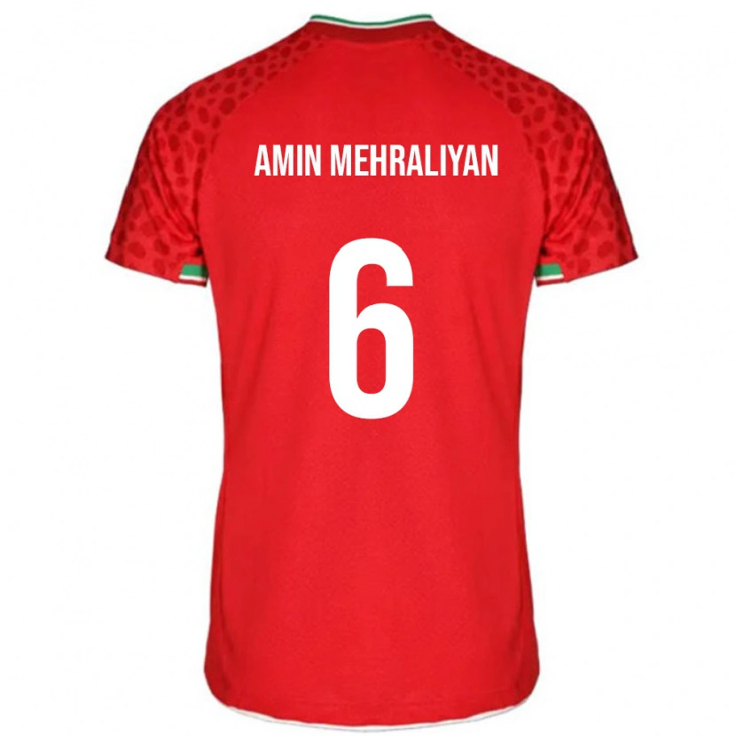 DanxenレディースイランMohammad Amin Mehraliyan#6レッドアウェイシャツ24-26ジャージーユニフォーム