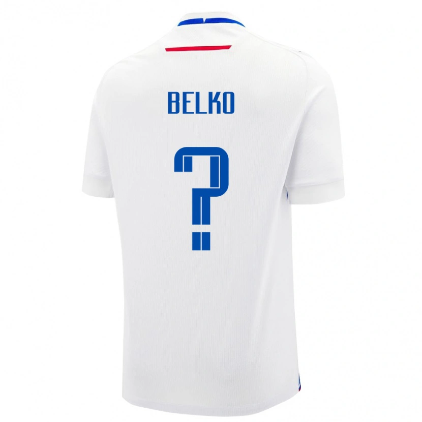 DanxenレディーススロバキアLubomir Belko#0ホワイトアウェイシャツ24-26ジャージーユニフォーム