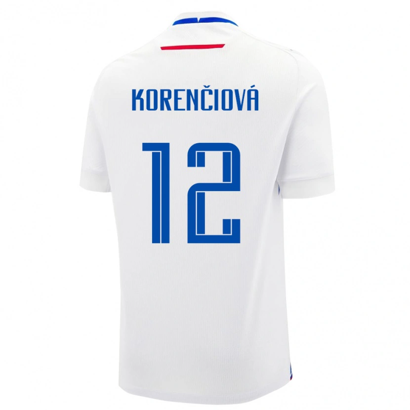 DanxenレディーススロバキアMária Korenčiová#12ホワイトアウェイシャツ24-26ジャージーユニフォーム