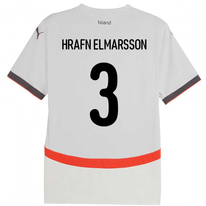 DanxenレディースアイスランドLeó Hrafn Elmarsson#3ホワイトアウェイシャツ24-26ジャージーユニフォーム