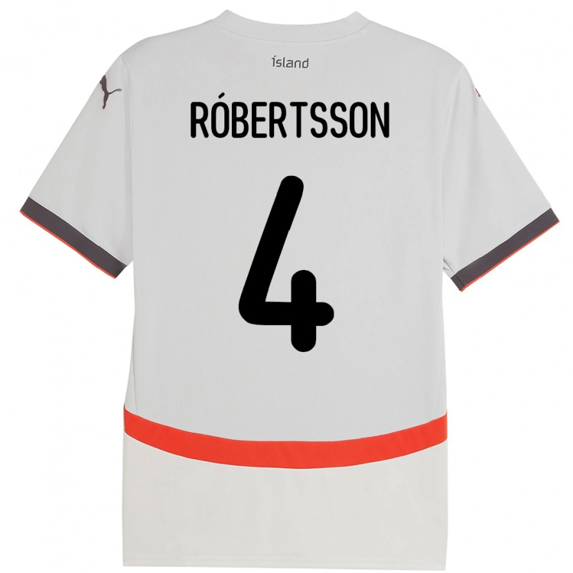 DanxenレディースアイスランドLogi Hrafn Róbertsson#4ホワイトアウェイシャツ24-26ジャージーユニフォーム