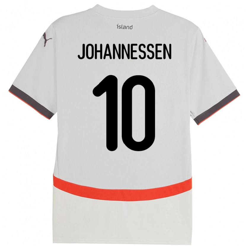 Danxenレディースアイスランドトーマス・ヨハネッセン#10ホワイトアウェイシャツ24-26ジャージーユニフォーム