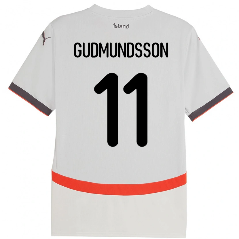 DanxenレディースアイスランドGaldur Gudmundsson#11ホワイトアウェイシャツ24-26ジャージーユニフォーム