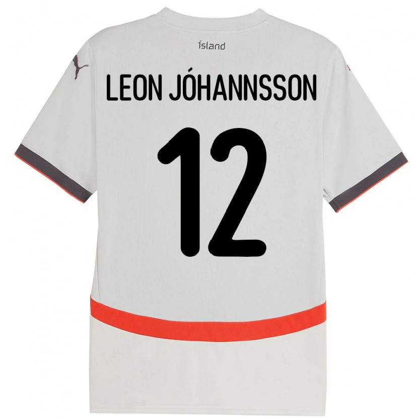 DanxenレディースアイスランドMarten Leon Jóhannsson#12ホワイトアウェイシャツ24-26ジャージーユニフォーム