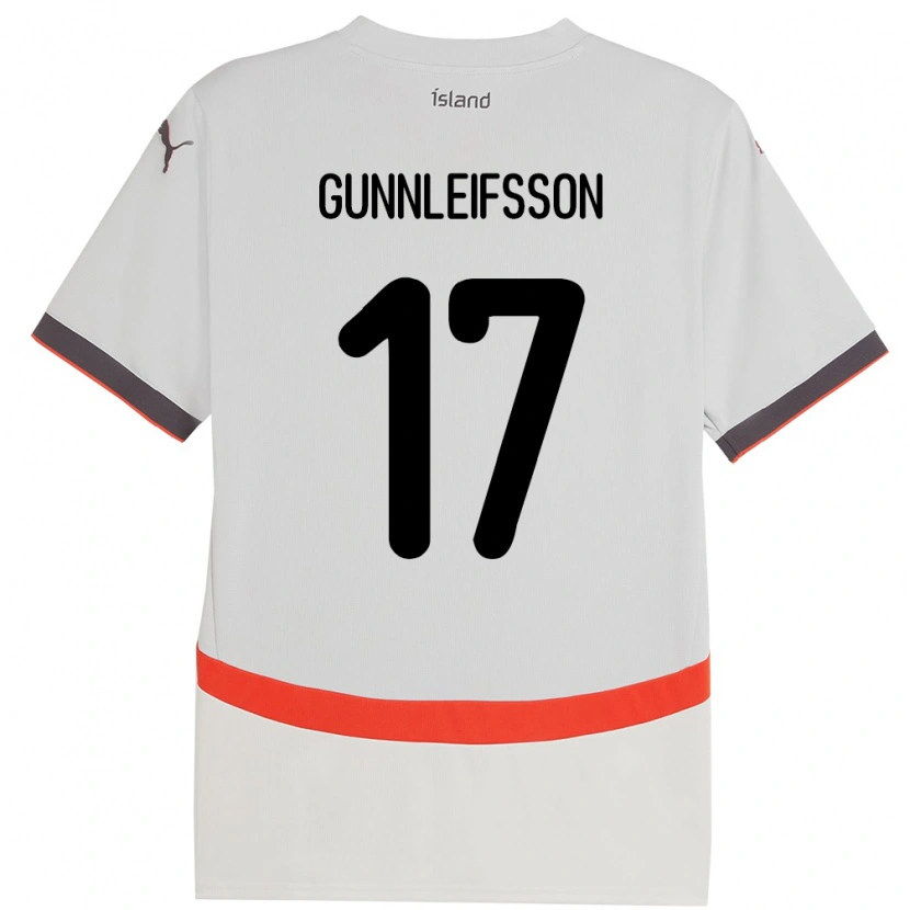 DanxenレディースアイスランドGunnleifur Orri Gunnleifsson#17ホワイトアウェイシャツ24-26ジャージーユニフォーム