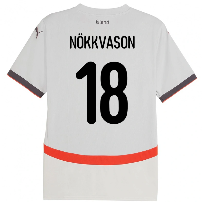 DanxenレディースアイスランドGudmundur Baldvin Nökkvason#18ホワイトアウェイシャツ24-26ジャージーユニフォーム