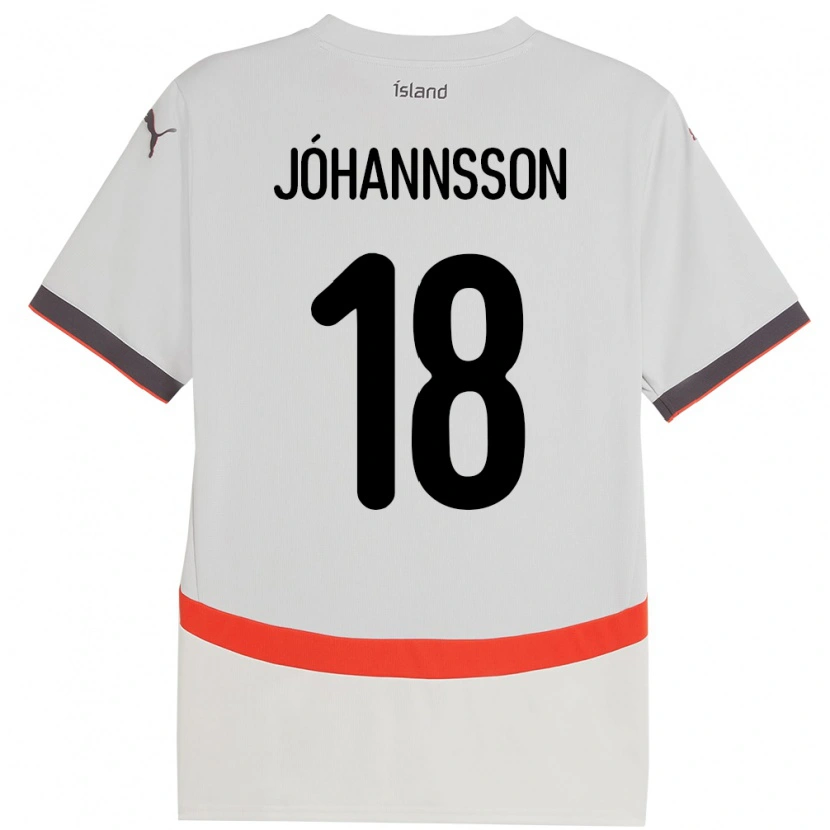 DanxenレディースアイスランドHelgi Jóhannsson#18ホワイトアウェイシャツ24-26ジャージーユニフォーム