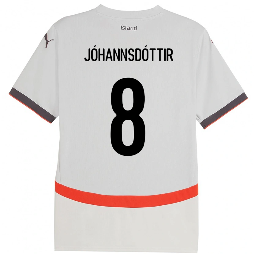 DanxenレディースアイスランドAlexandra Jóhannsdóttir#8ホワイトアウェイシャツ24-26ジャージーユニフォーム
