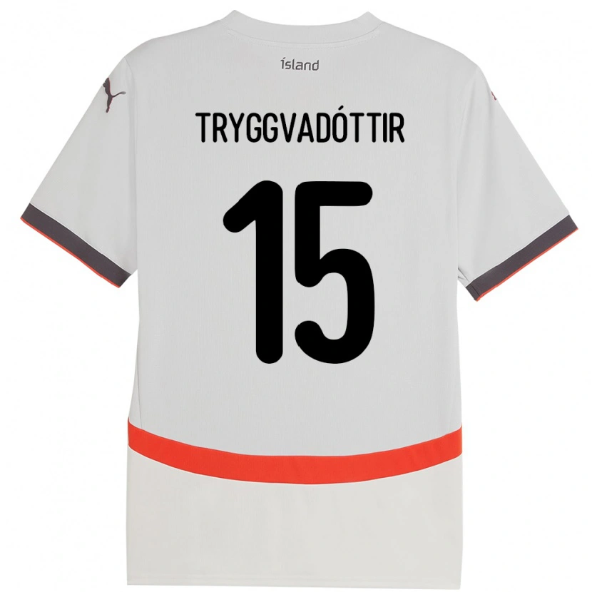 DanxenレディースアイスランドKatla Tryggvadóttir#15ホワイトアウェイシャツ24-26ジャージーユニフォーム