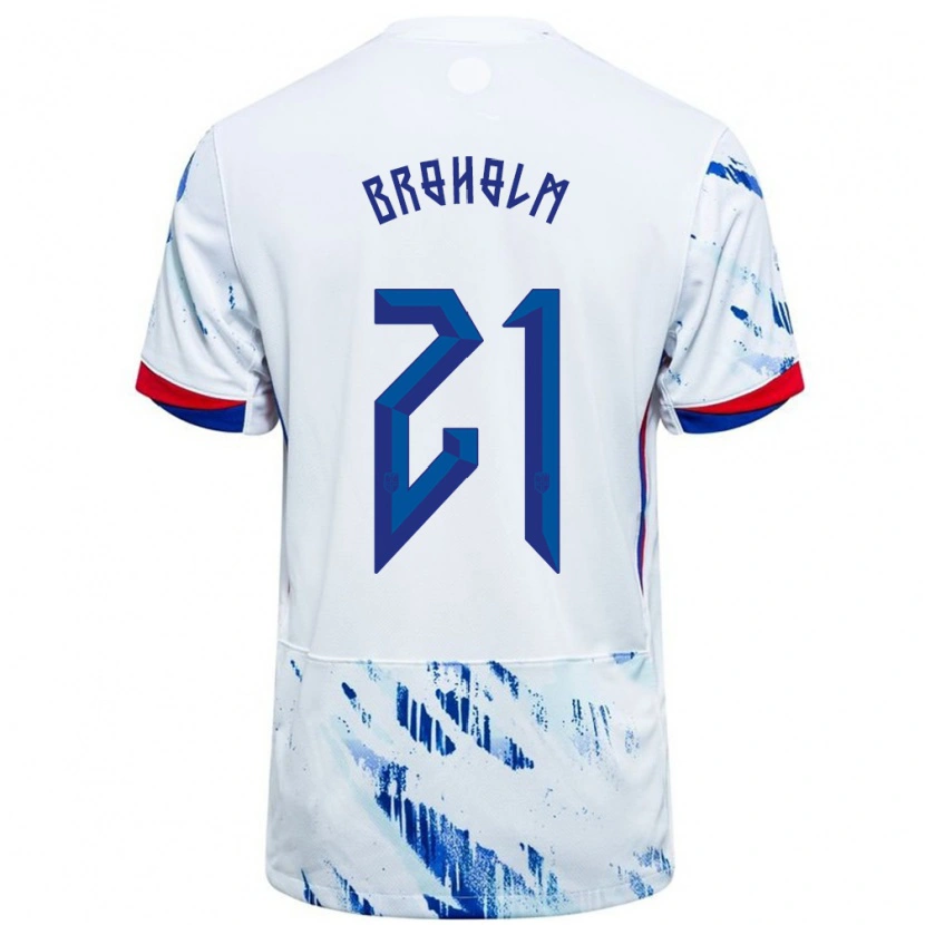 DanxenレディースノルウェーMarius Broholm#21ホワイトブルーアウェイシャツ24-26ジャージーユニフォーム