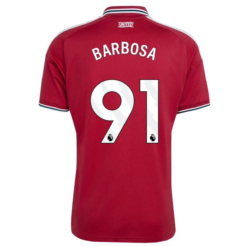 DanxenレディースNeithan Barbosa#91レッド イエロー ホワイトホームシャツ2026/27ジャージーユニフォーム