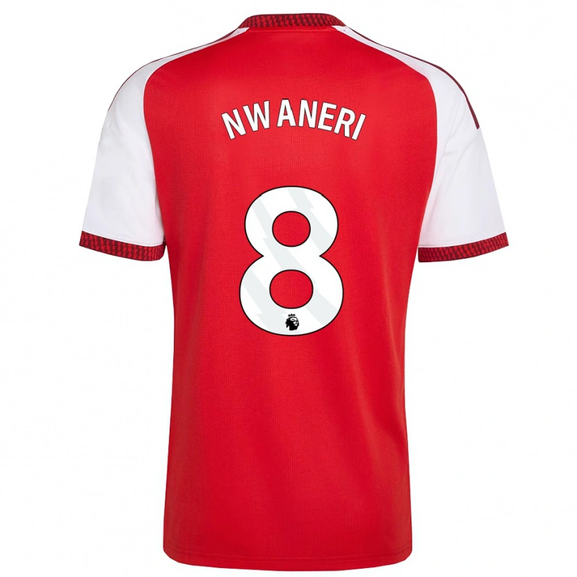 DanxenレディースEmerson Nwaneri#8レッド ホワイトブラックホームシャツ2026/27ジャージーユニフォーム