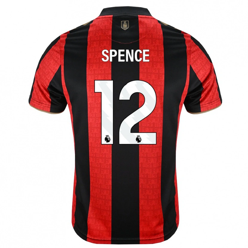 DanxenレディースJoe Spence#12ゴールデンロッド レッド ブラックホームシャツ2026/27ジャージーユニフォーム