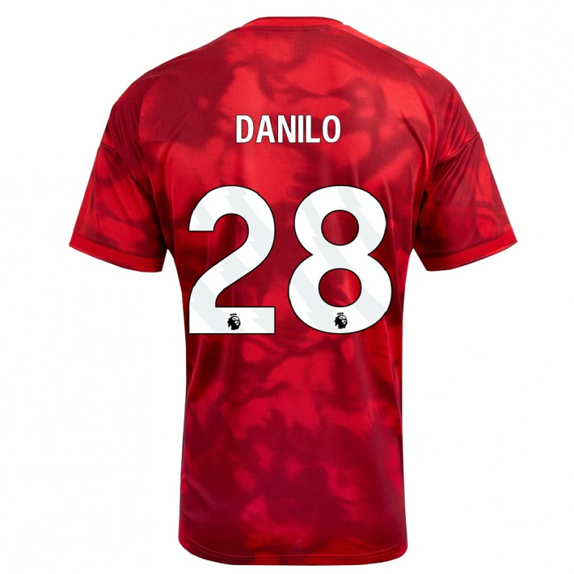 Danxenレディースダニーロ・ルイス・ダ・シウバ#28クリムゾン ホワイトホームシャツ2026/27ジャージーユニフォーム