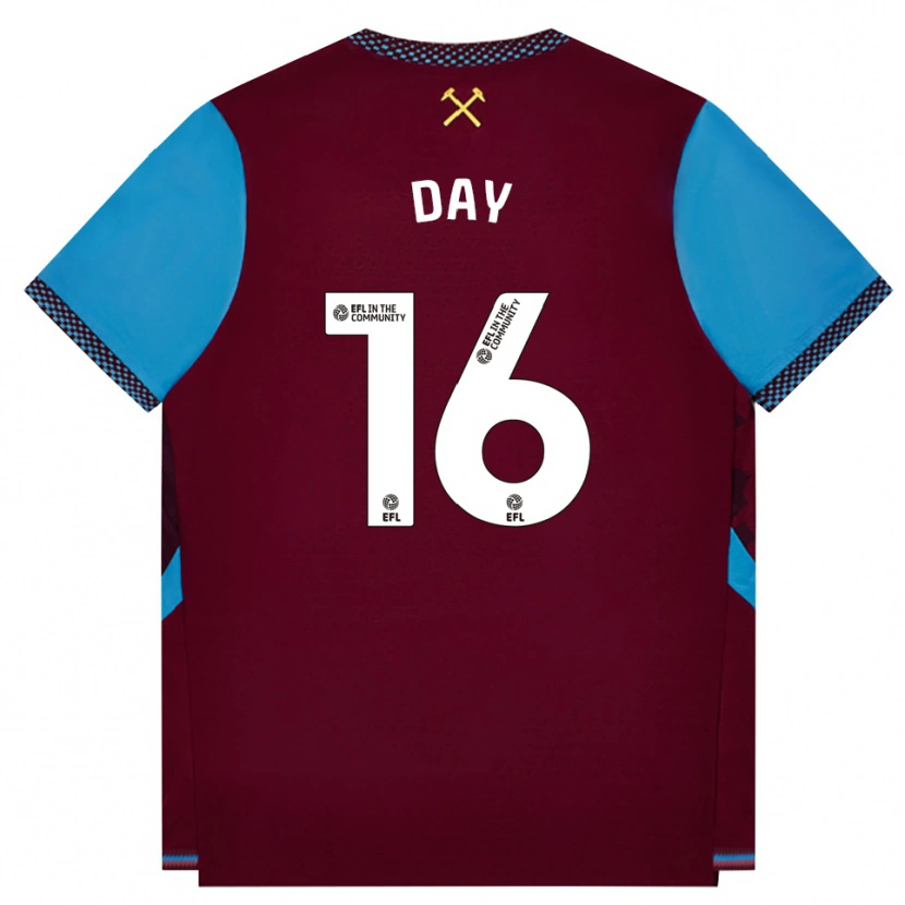 DanxenレディースFrankie Day#16バーガンディ コーンフラワーブルーホームシャツ2026/27ジャージーユニフォーム