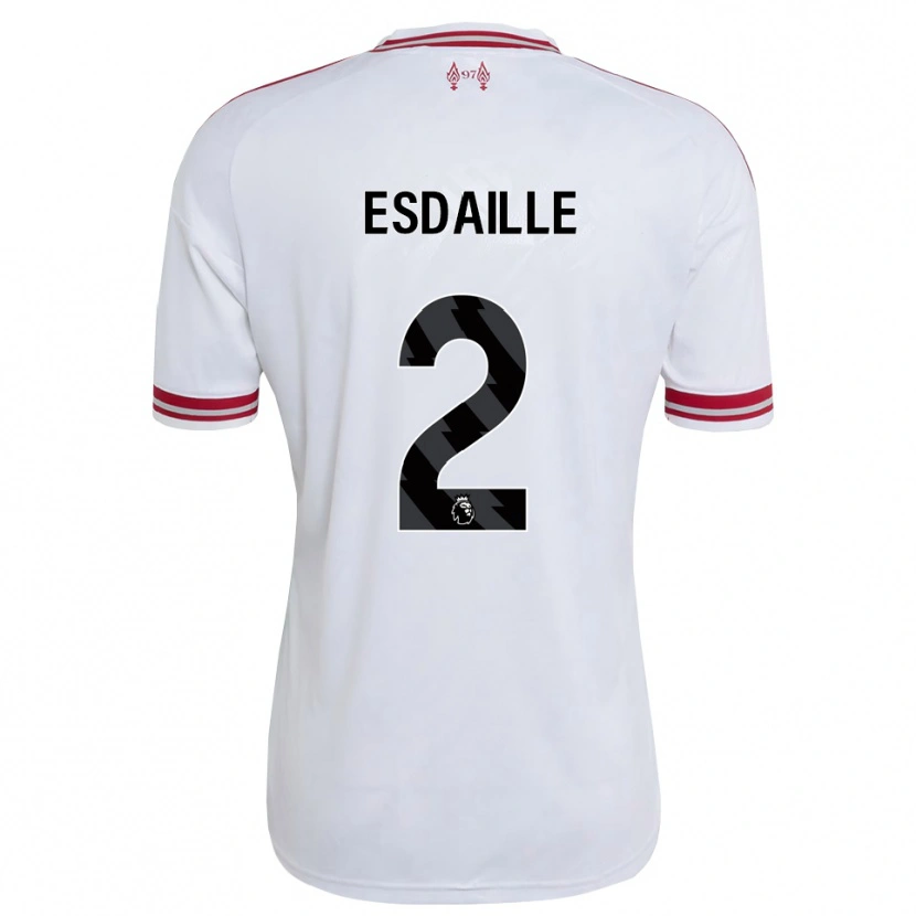 DanxenレディースDj Esdaille#2レッド ホワイトアウェイシャツ2026/27ジャージーユニフォーム