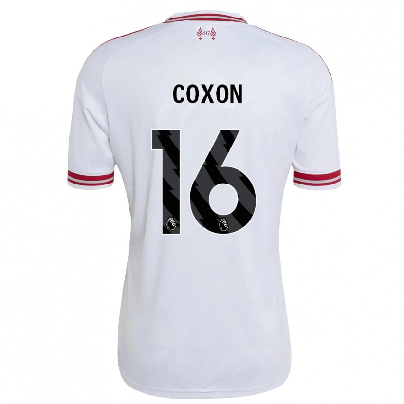 DanxenレディースZak Coxon#16レッド ホワイトアウェイシャツ2026/27ジャージーユニフォーム