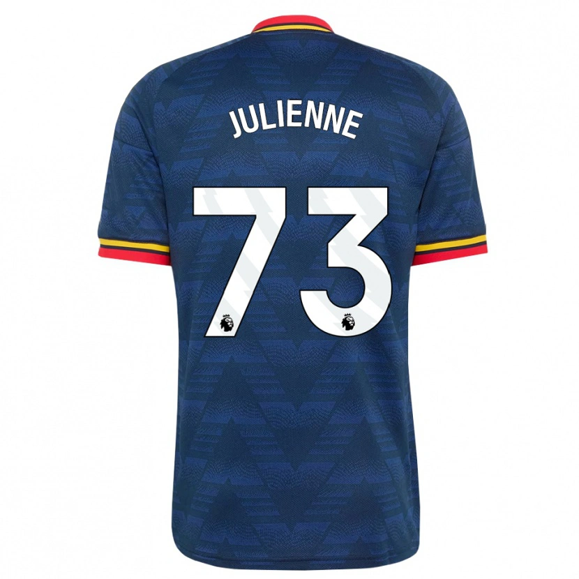 DanxenレディースTheo Julienne#73ミッドナイトブルー イエロー レッドアウェイシャツ2026/27ジャージーユニフォーム