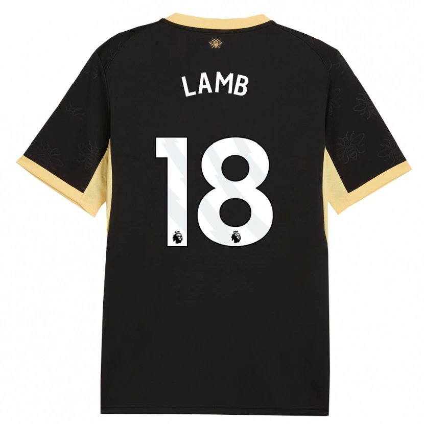 DanxenレディースTeddie Lamb#18ブラック イエローアウェイシャツ2026/27ジャージーユニフォーム