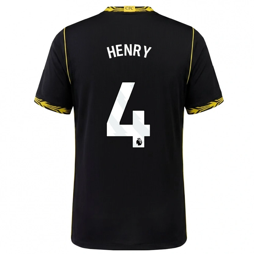 DanxenレディースJosh Henry#4ブラック イエローアウェイシャツ2026/27ジャージーユニフォーム