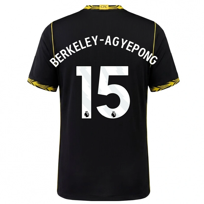 DanxenレディースJeremiah Berkeley-Agyepong#15ブラック イエローアウェイシャツ2026/27ジャージーユニフォーム