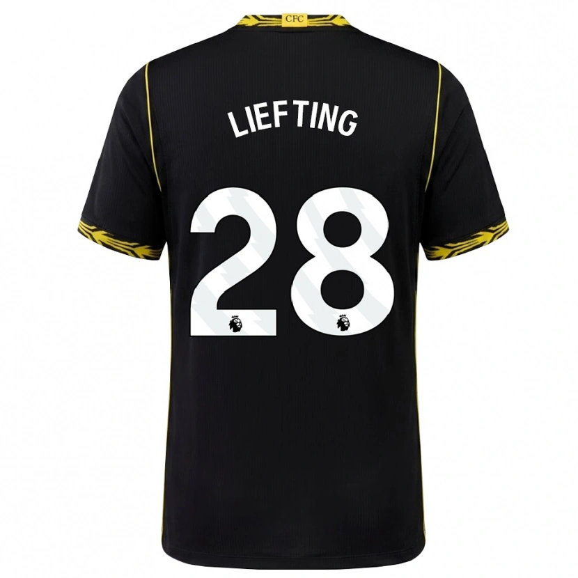 DanxenレディースFemke Liefting#28ブラック イエローアウェイシャツ2026/27ジャージーユニフォーム