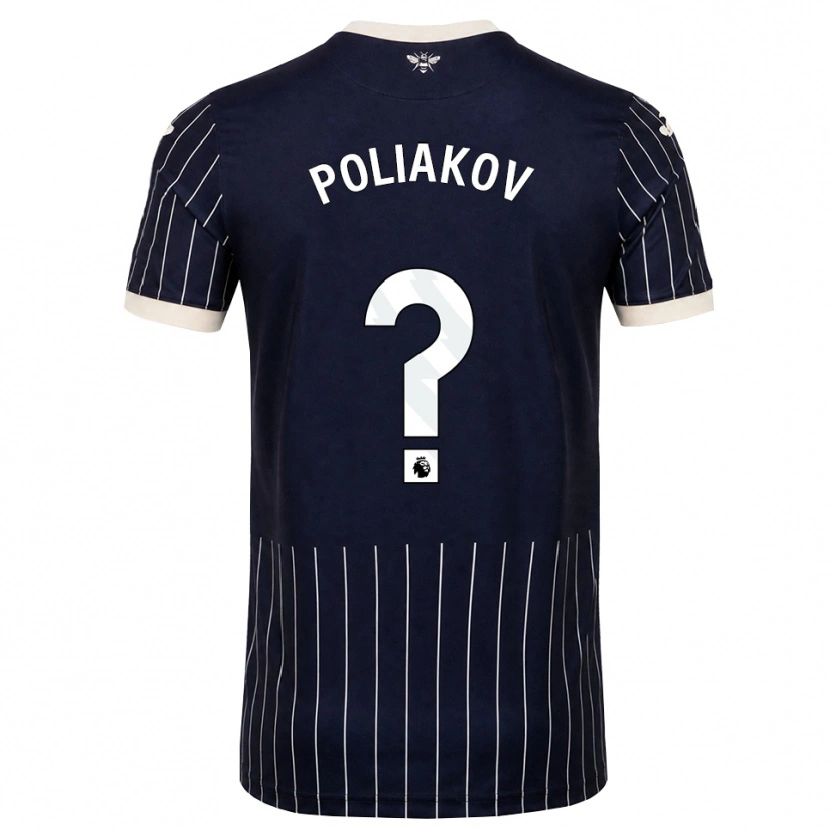 DanxenレディースAdam Poliakov#0ブラック ホワイトアウェイシャツ2026/27ジャージーユニフォーム