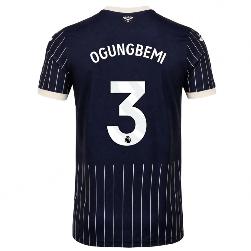 DanxenレディースNathaniel Ogungbemi#3ブラック ホワイトアウェイシャツ2026/27ジャージーユニフォーム
