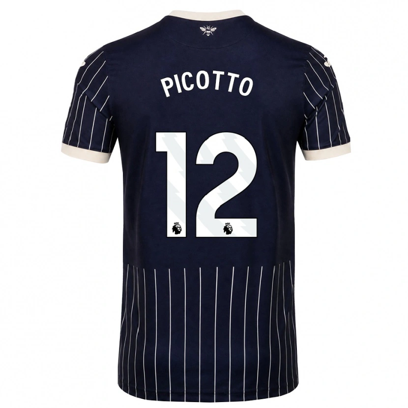 DanxenレディースLuca Picotto#12ブラック ホワイトアウェイシャツ2026/27ジャージーユニフォーム