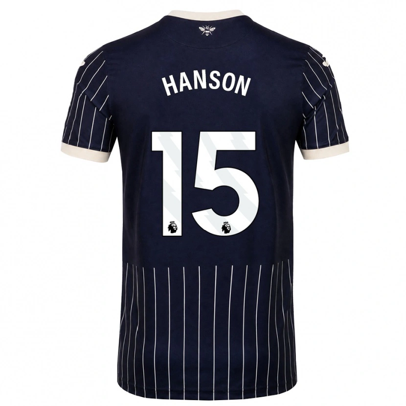 DanxenレディースJacob Hanson#15ブラック ホワイトアウェイシャツ2026/27ジャージーユニフォーム