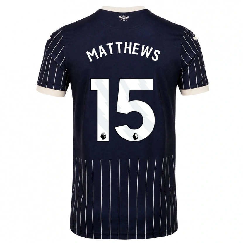 DanxenレディースKirsty Matthews#15ブラック ホワイトアウェイシャツ2026/27ジャージーユニフォーム