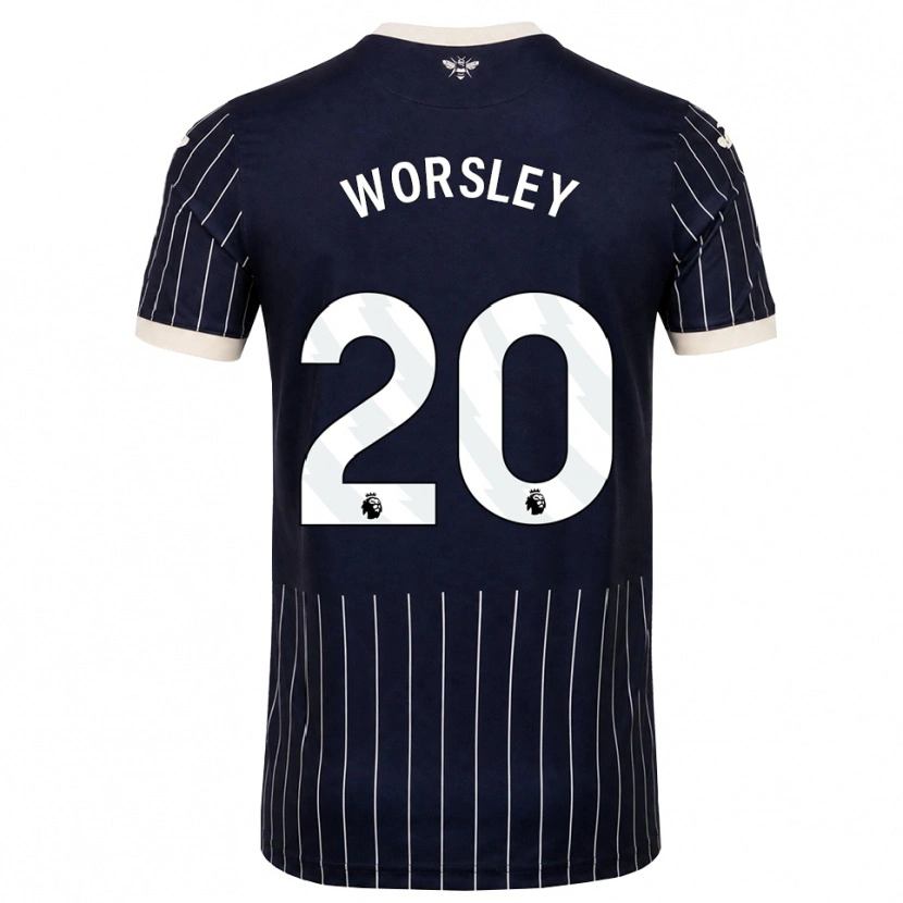 DanxenレディースFreya Worsley#20ブラック ホワイトアウェイシャツ2026/27ジャージーユニフォーム