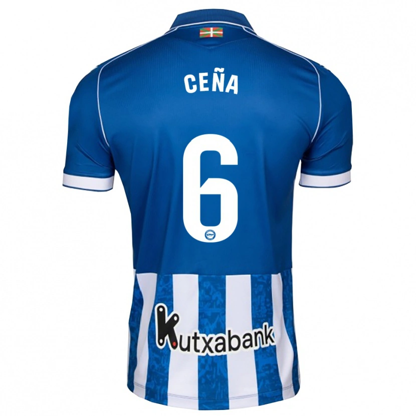 DanxenキッズMarcos Ceña#6青 白 黒ホームシャツ2026/27ジャージーユニフォーム