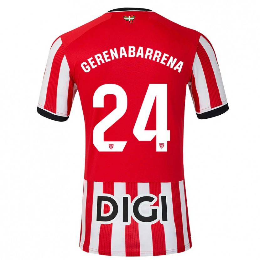 DanxenキッズBeñat Gerenabarrena#24赤 黒 白ホームシャツ2026/27ジャージーユニフォーム