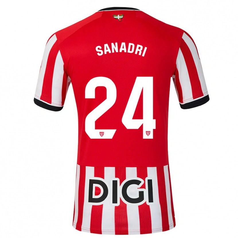DanxenキッズSanadri#24赤 黒 白ホームシャツ2026/27ジャージーユニフォーム