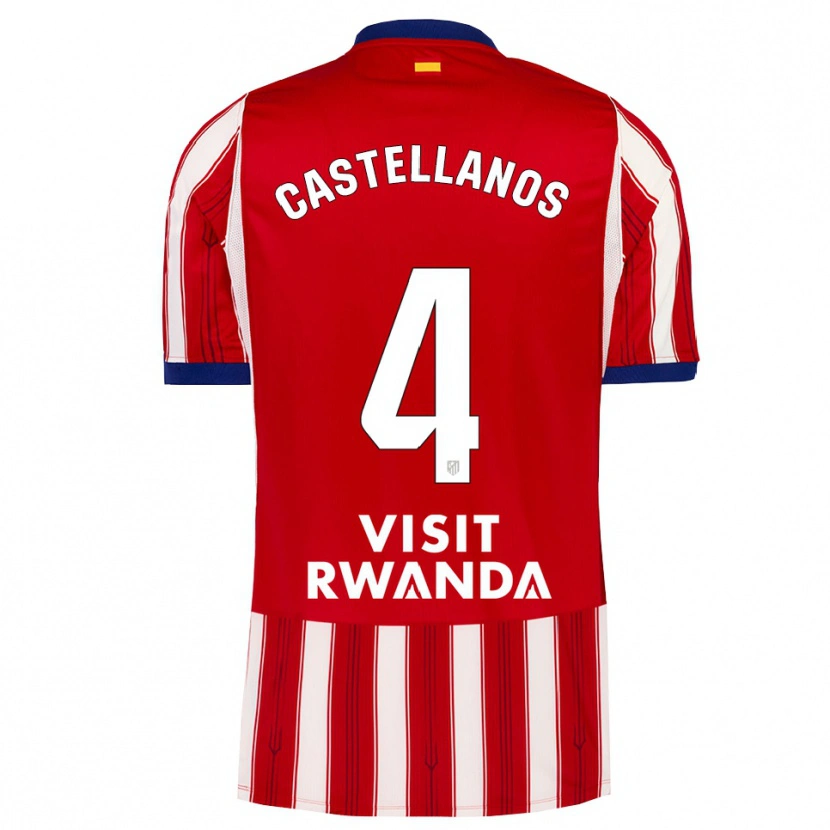 DanxenキッズIván Castellanos#4ロイヤルブルー 赤 白ホームシャツ2026/27ジャージーユニフォーム