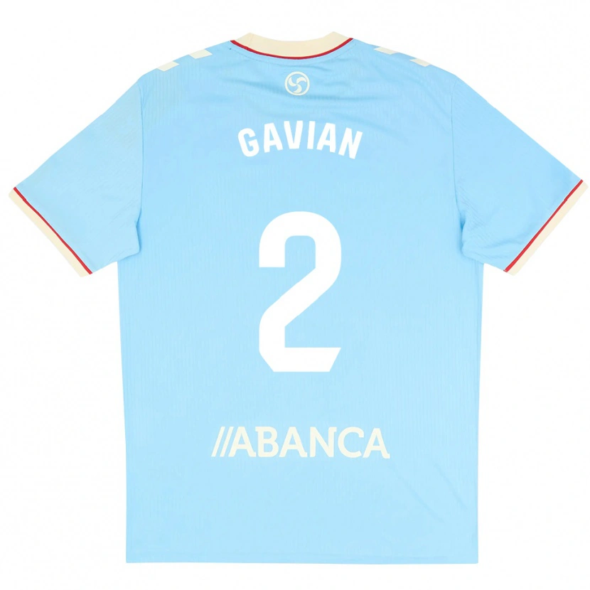 DanxenキッズPablo Gavián#2スカイブルー 白 赤ホームシャツ2026/27ジャージーユニフォーム